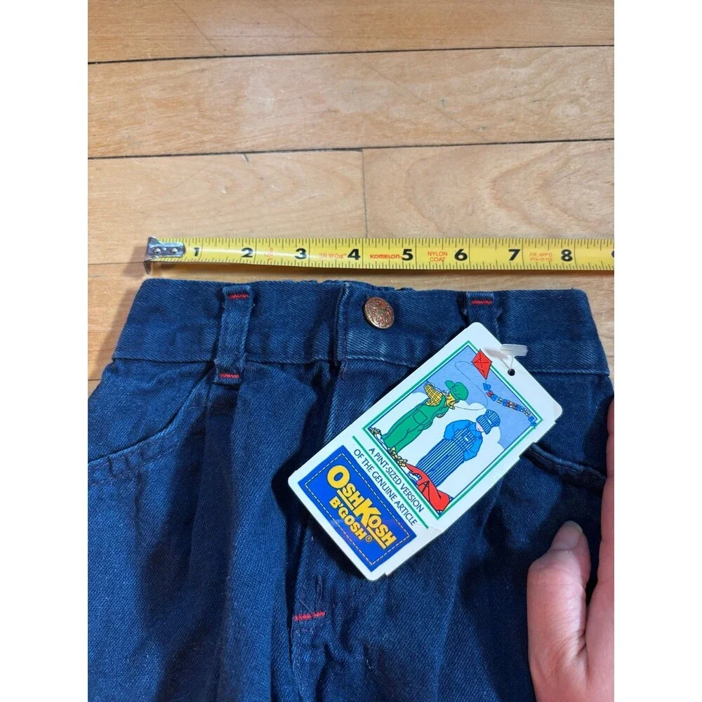 Oshkosh b’gosh nwt vtg union made USA denim blue jeans pants plaid carpenter 3t